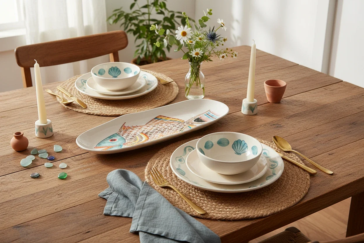 Bliss Home Fantastical Fish Long Oval Shallow Serving Platter - Image 6