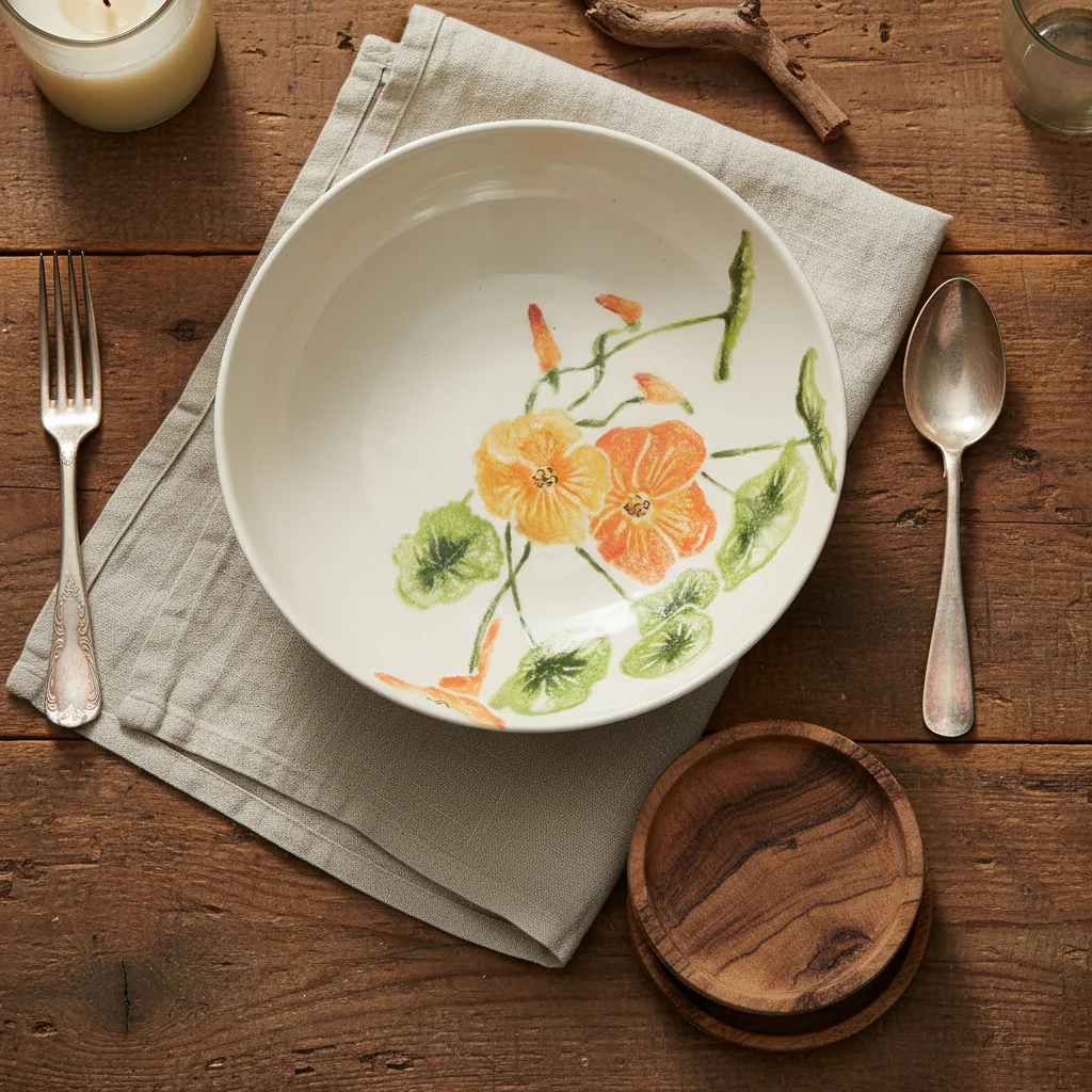 Bliss Home Supper Bowl, Nasturtium Flowers - Image 4