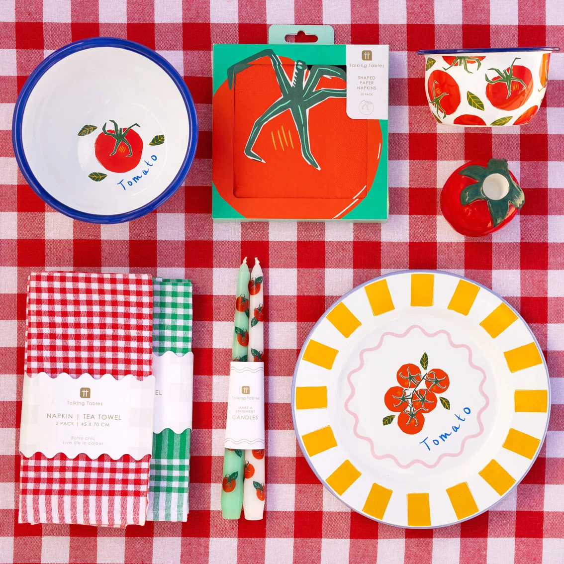 Talking Tables Bon Appetit Tomatoes Enamel Dinner Plate, (25CM) - Image 4