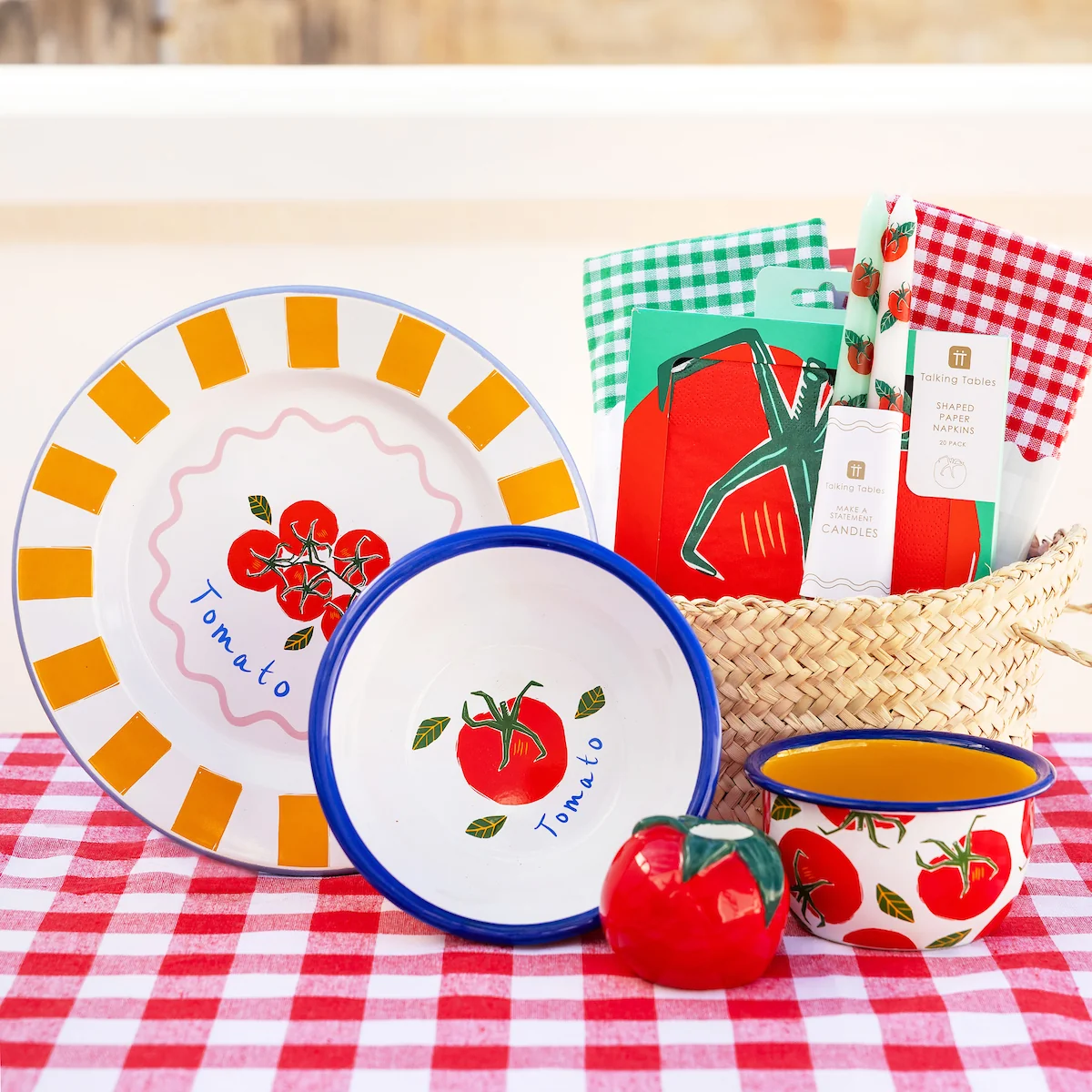 Talking Tables Bon Appetit Tomatoes Enamel Dinner Plate, (25CM) - Image 5