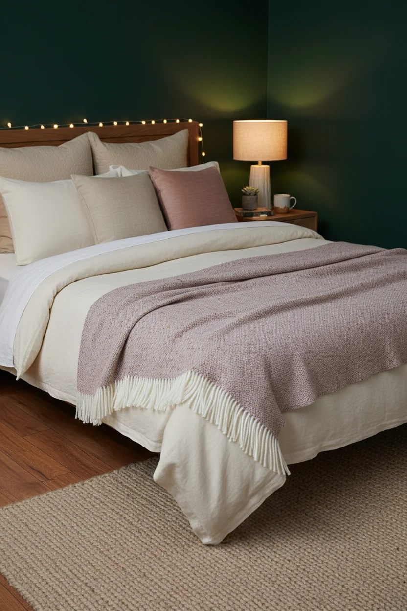 Bronte By Moon Donegal Pure New Wool Throw, Rose - Image 3