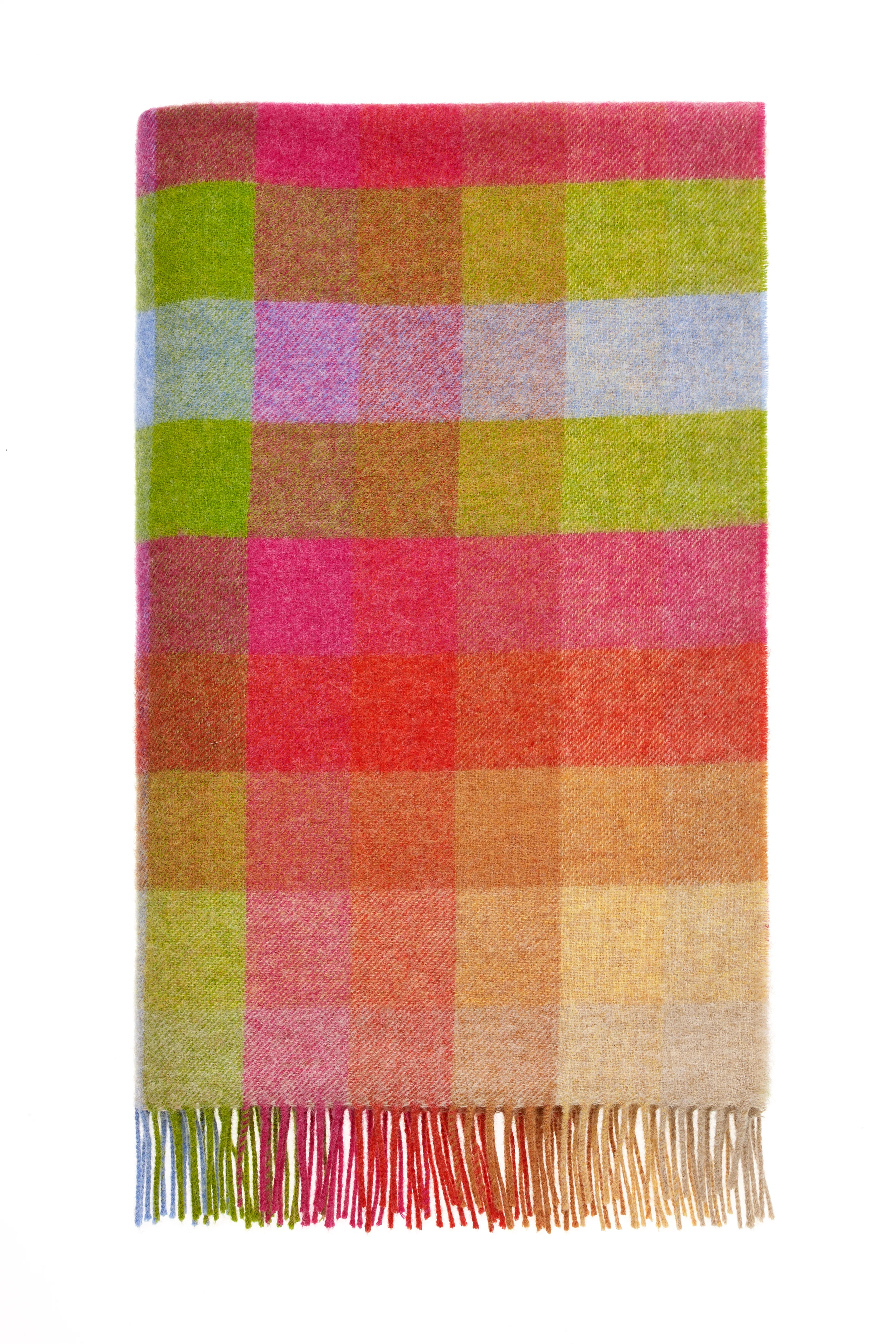 Bronte By Moon Harlequin Shetland Wool Throw, Sunshine