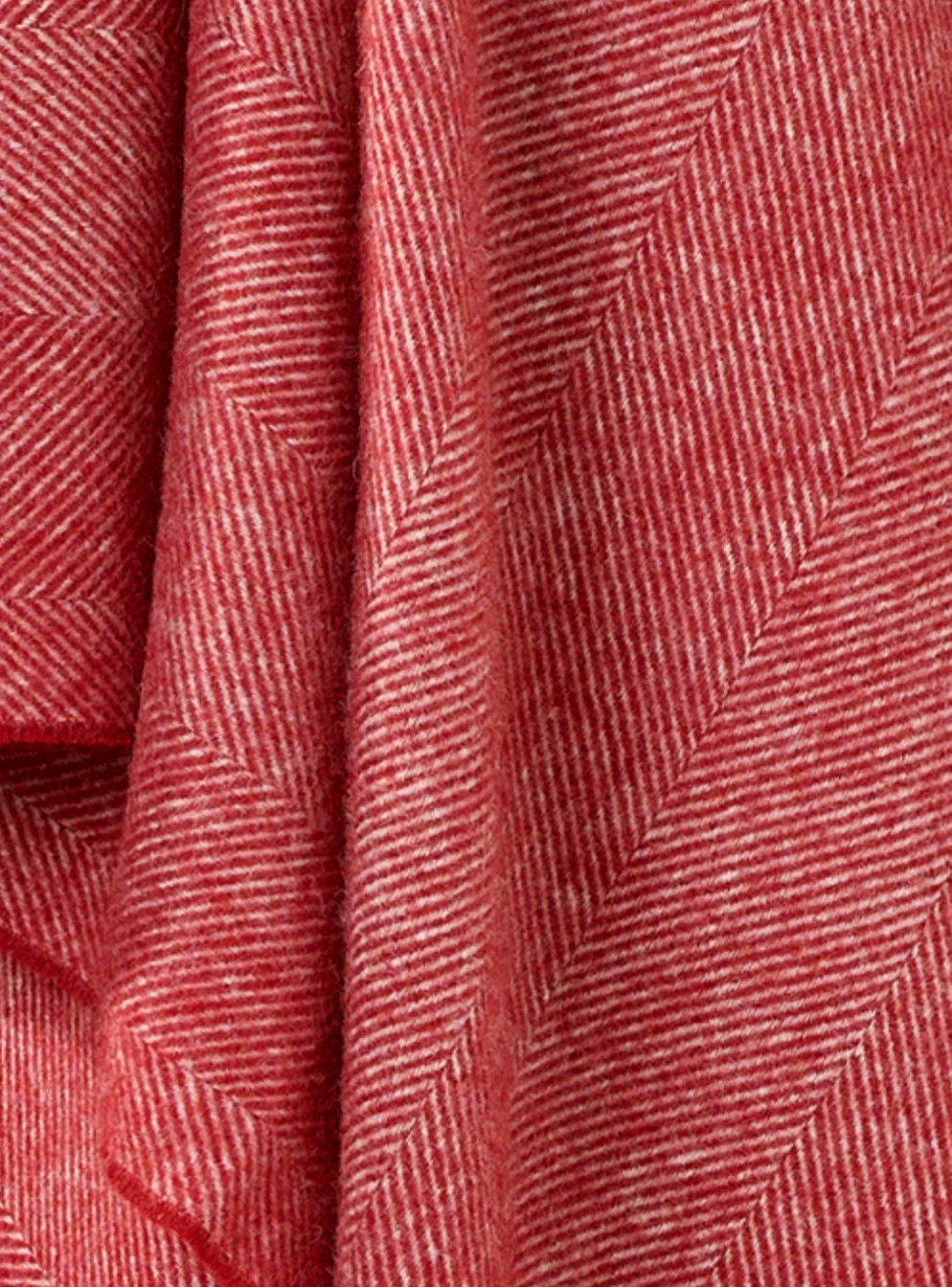Bronte By Moon Herringbone Pure New Wool Throw, Red - Image 4