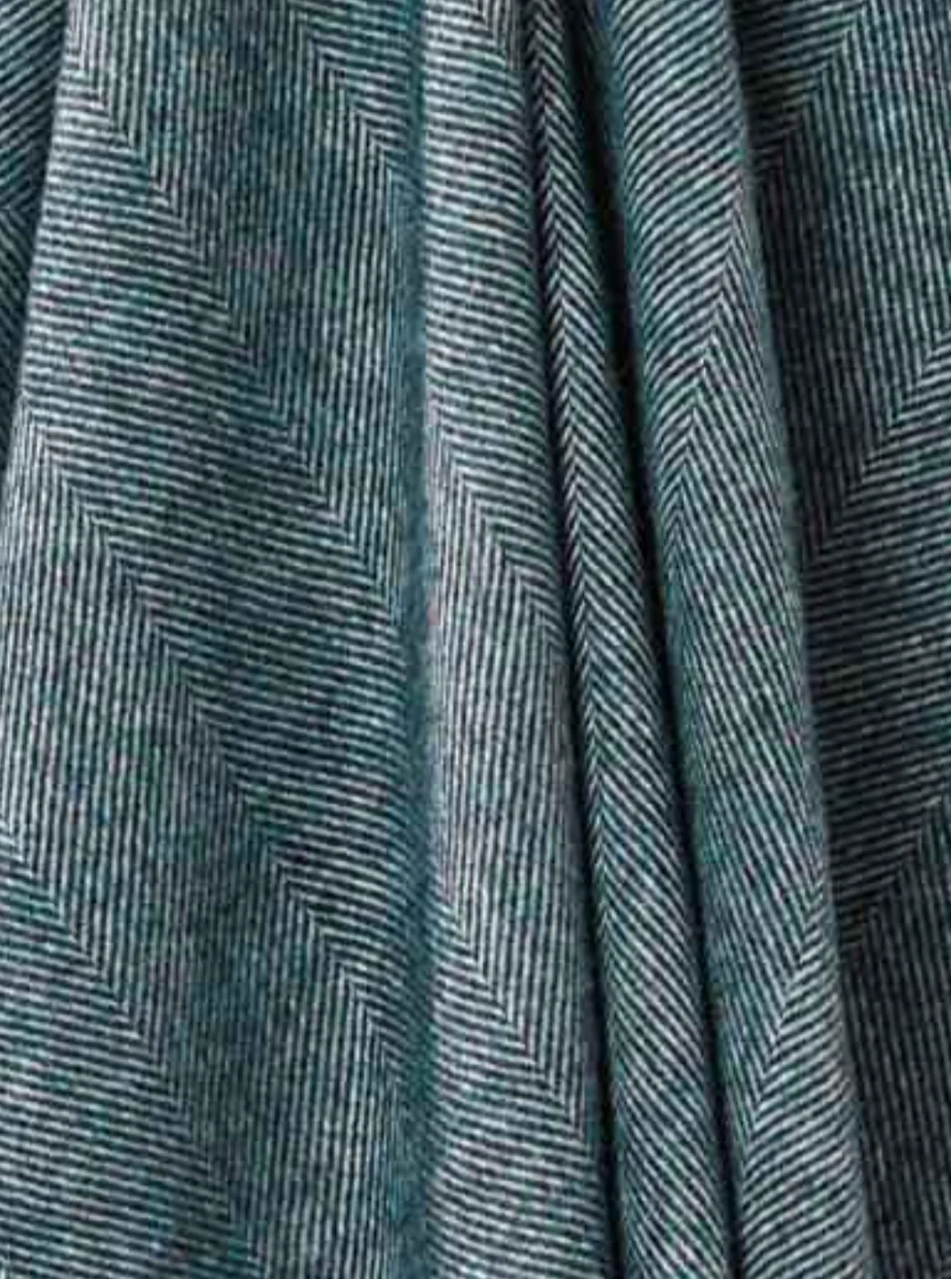 Bronte By Moon Herringbone Pure New Wool Throw, Teal - Image 5