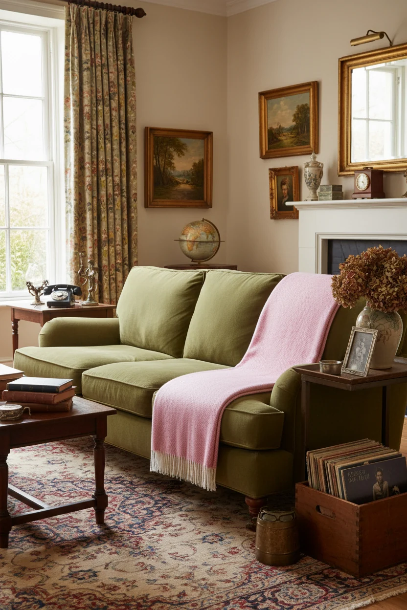 Bronte By Moon Herringbone Shetland Wool Throw, Pale Pink - Image 4
