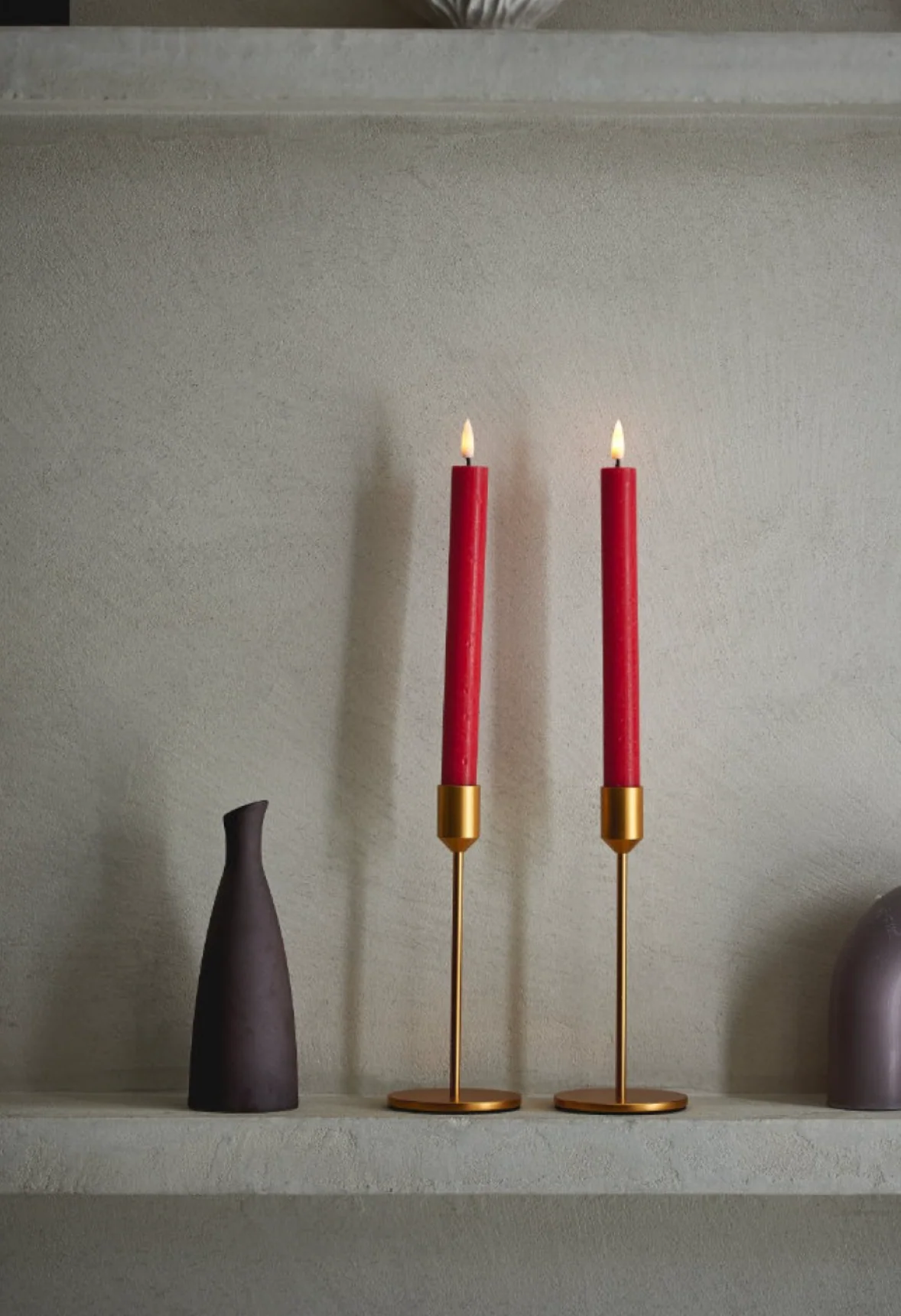 Candle Holder, Matt Gold (Set Of 2) - Image 2