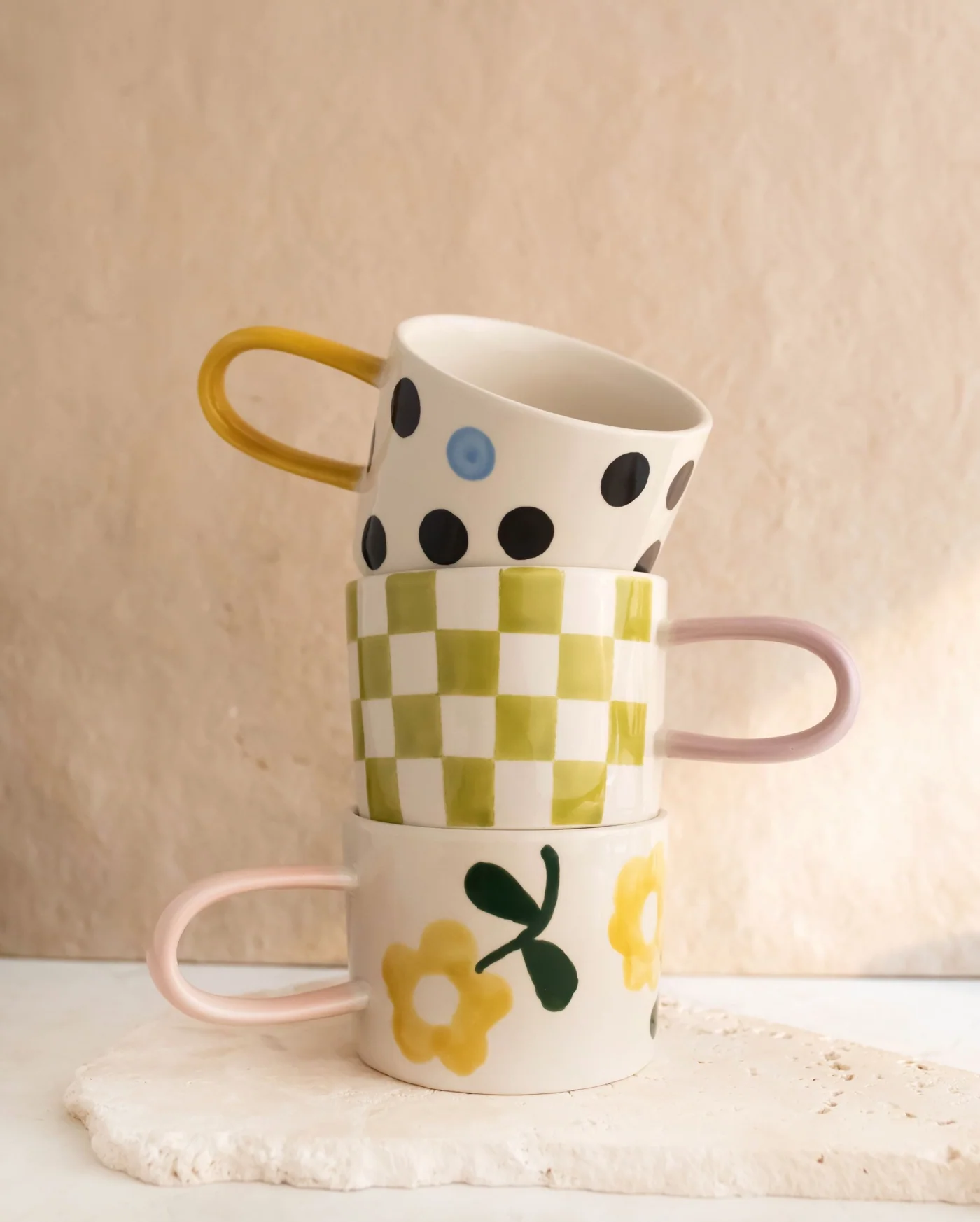 Caroline Gardner Ceramic Mug, Blue Accent Dot - Image 3