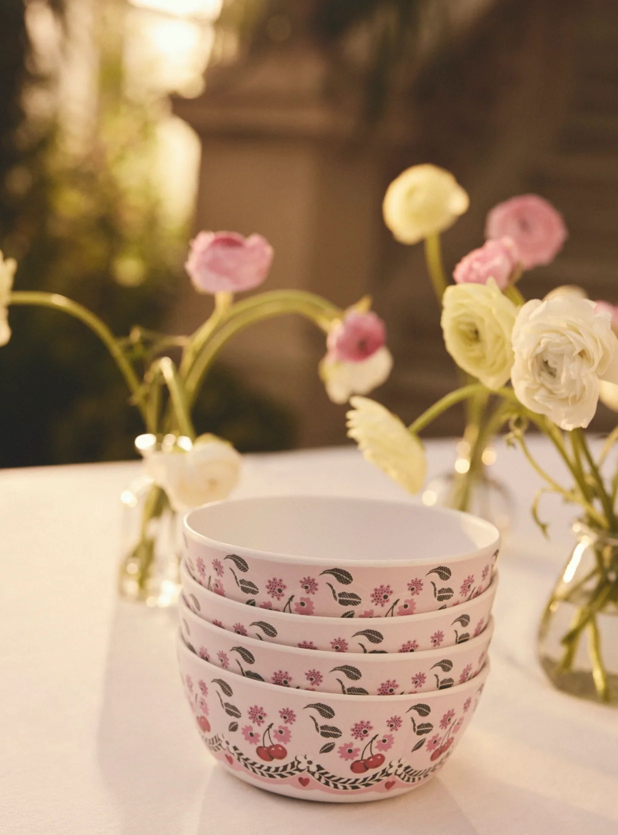 Cath Kidston Cherry Melamine Picnic Bowls (Set Of 4) - Image 3