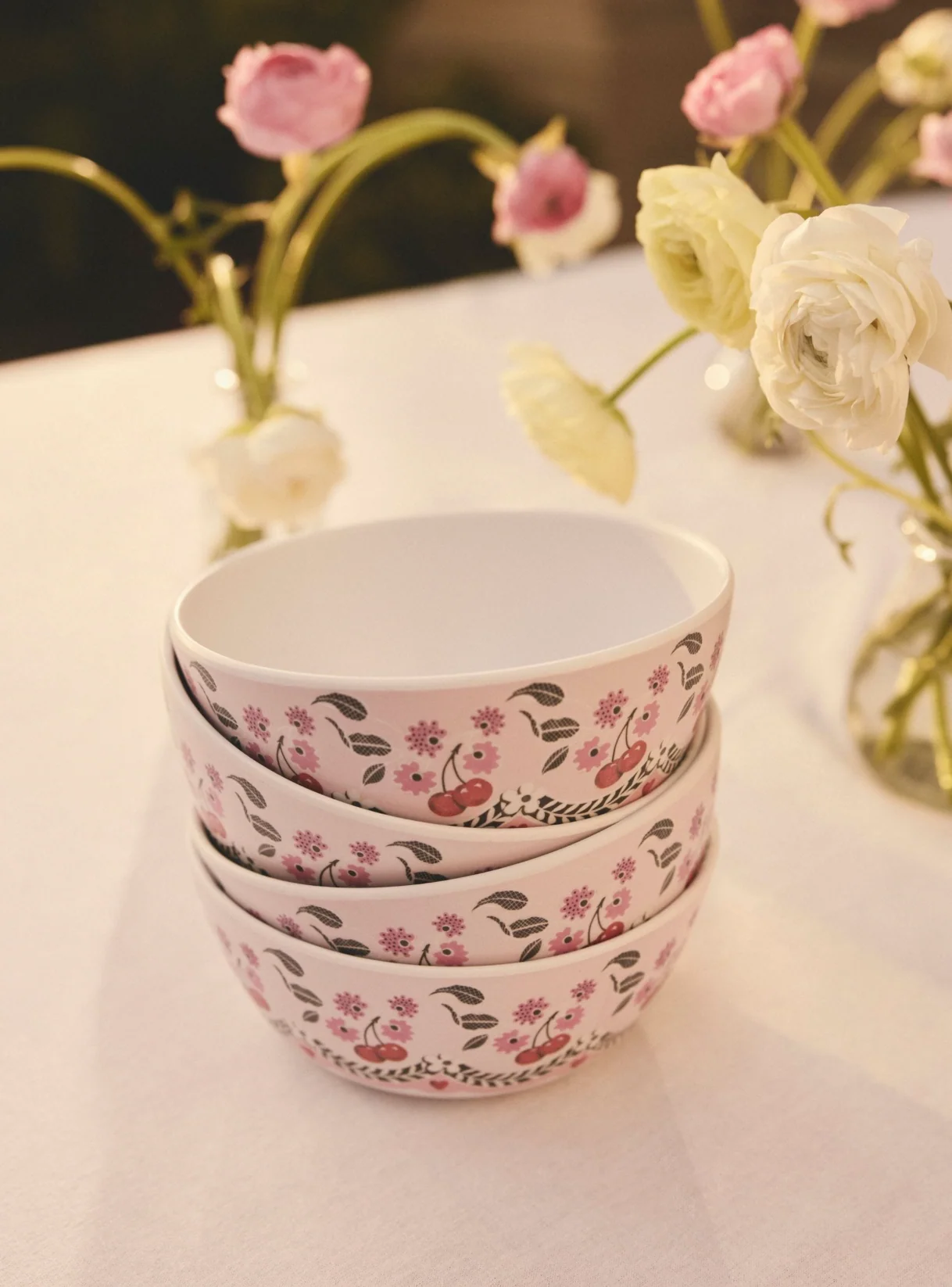 Cath Kidston Cherry Melamine Picnic Bowls (Set Of 4) - Image 4