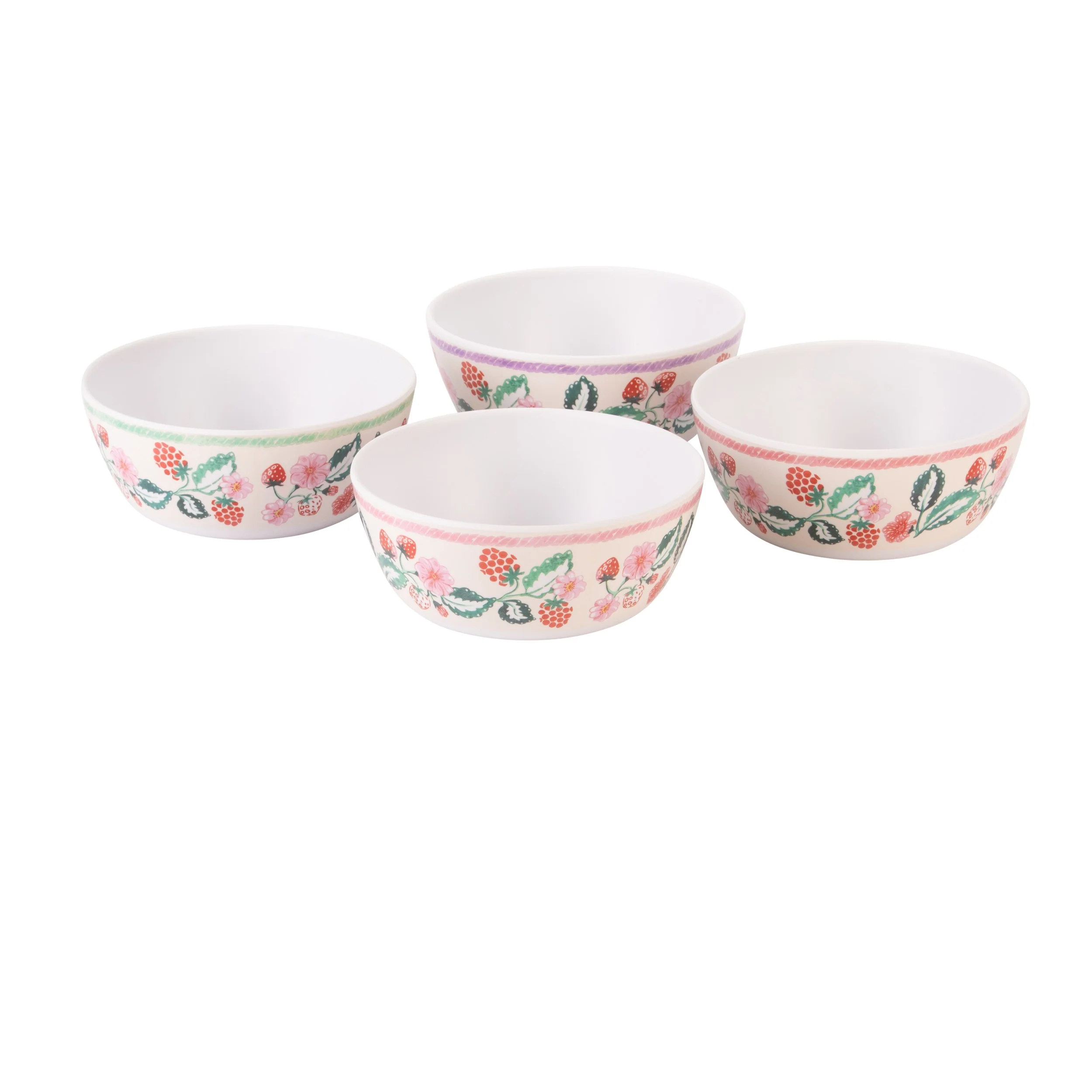 Cath Kidston Raspberry Melamine Picnic Bowls (Set Of 4)