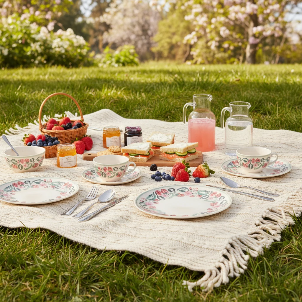 Cath Kidston Raspberry Melamine Picnic Dinner Plates (Set Of 4) - Image 2