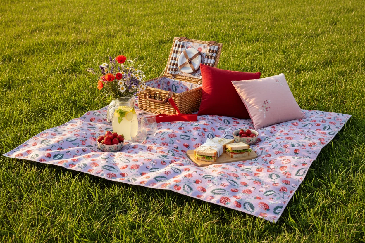 Cath Kidston Raspberry Picnic Blanket - Image 5