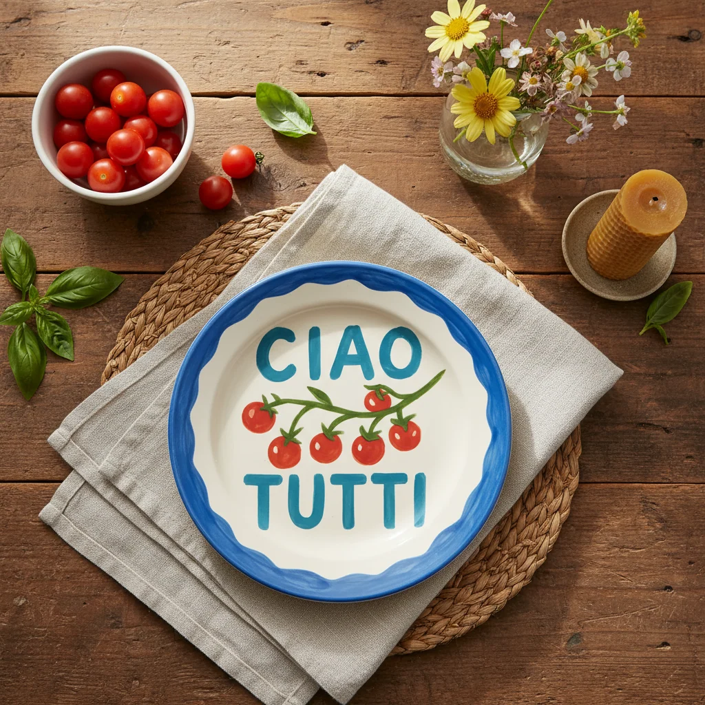 Ciao Tutti Ceramic Dinner Plate By Ms Doodle - Image 3