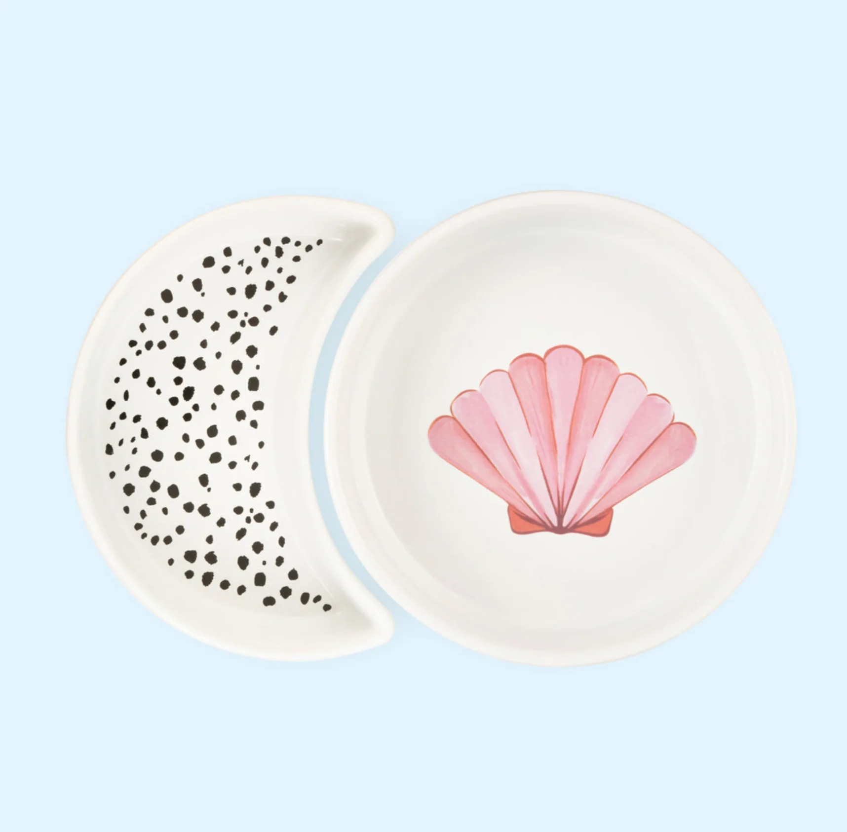Eleanor Bowmer Ceramic Half Moon Pet Bowl, Miami Shells (Set Of 2) - Image 2