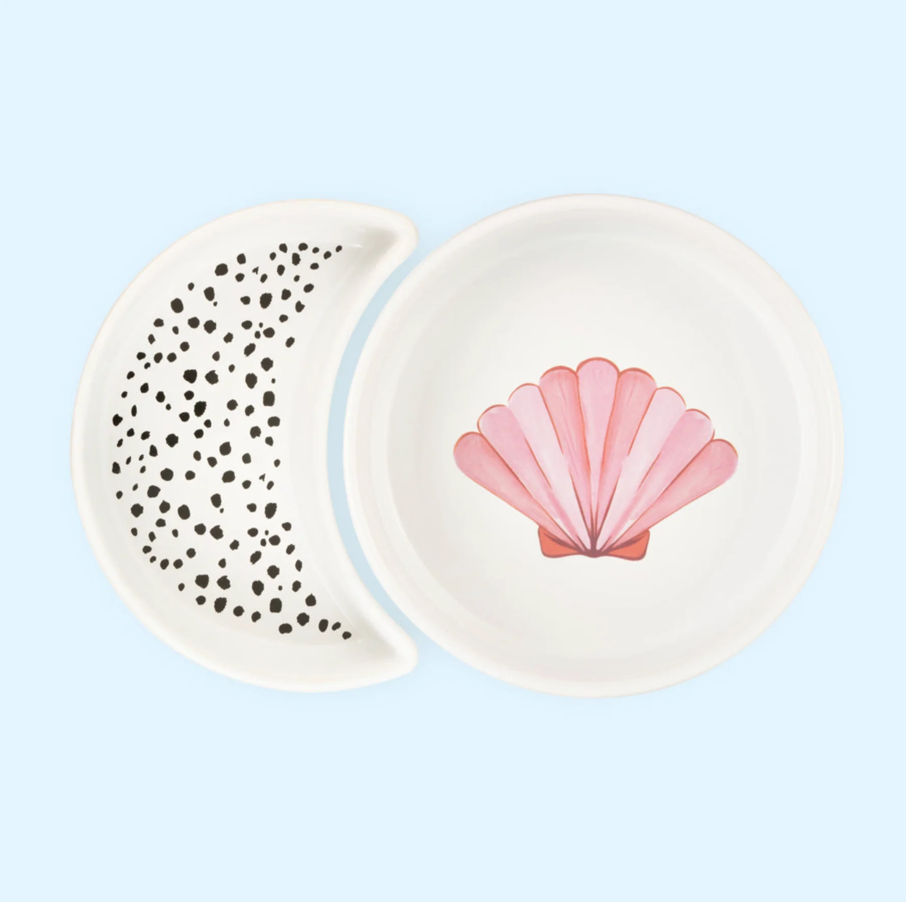 Eleanor Bowmer Ceramic Half Moon Pet Bowl, Miami Shells (Set Of 2) - Image 4
