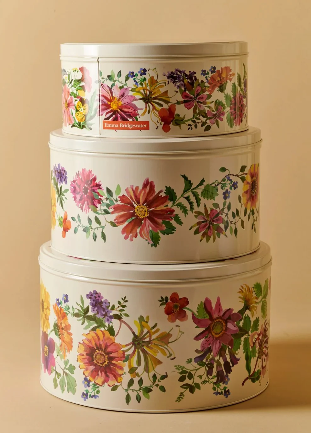 Emma Bridgewater Round Cake Tins, Garden Flowers  (Set Of 3) - Image 3