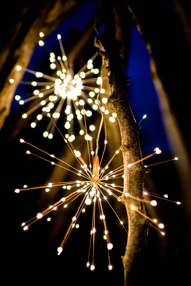 Hanging Starburst LED Fairy Light Copper (Battery Operated) - Image 4