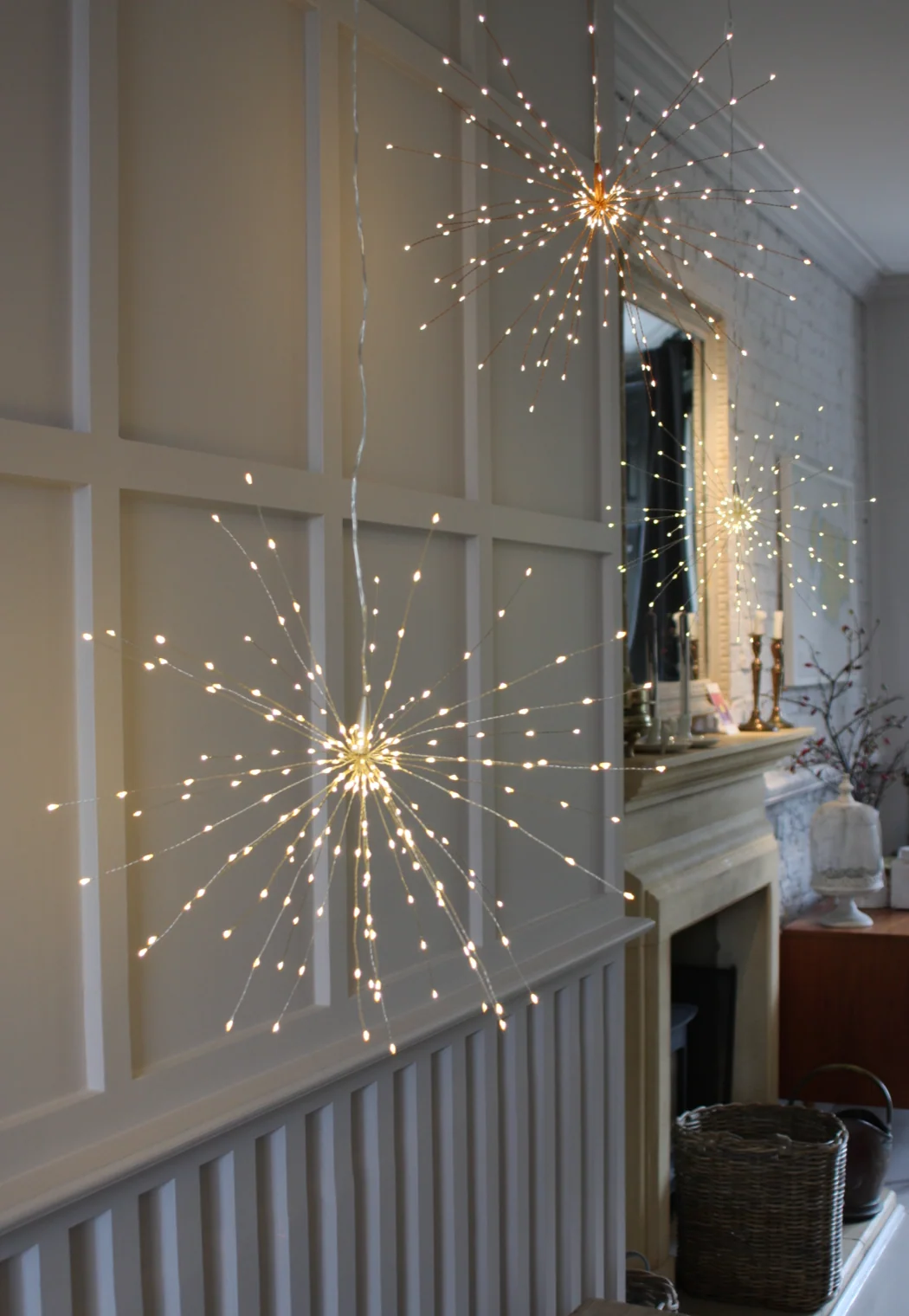 Hanging Starburst LED Fairy Light Copper (Battery Operated) - Image 9