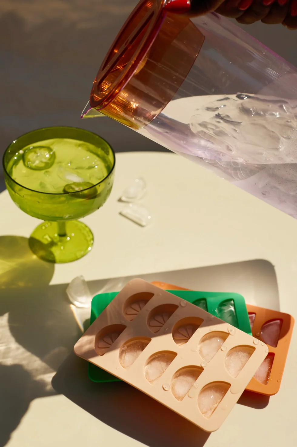 Here's How Dotty Citrus  Wedge Ice Tray, Orange & Blush Pink - Image 6