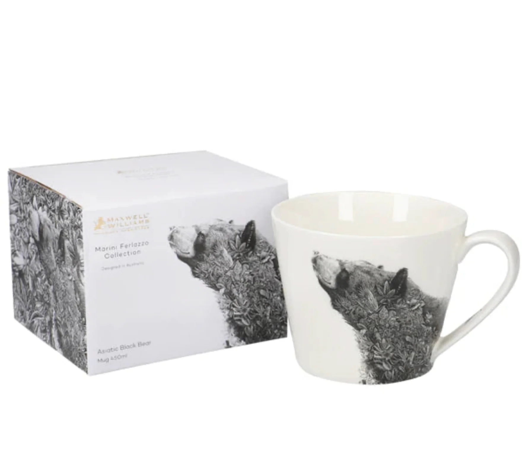Maxwell & Williams Marini Ferlazzo Wildlife Mug, Asiatic Black Bear - Image 3