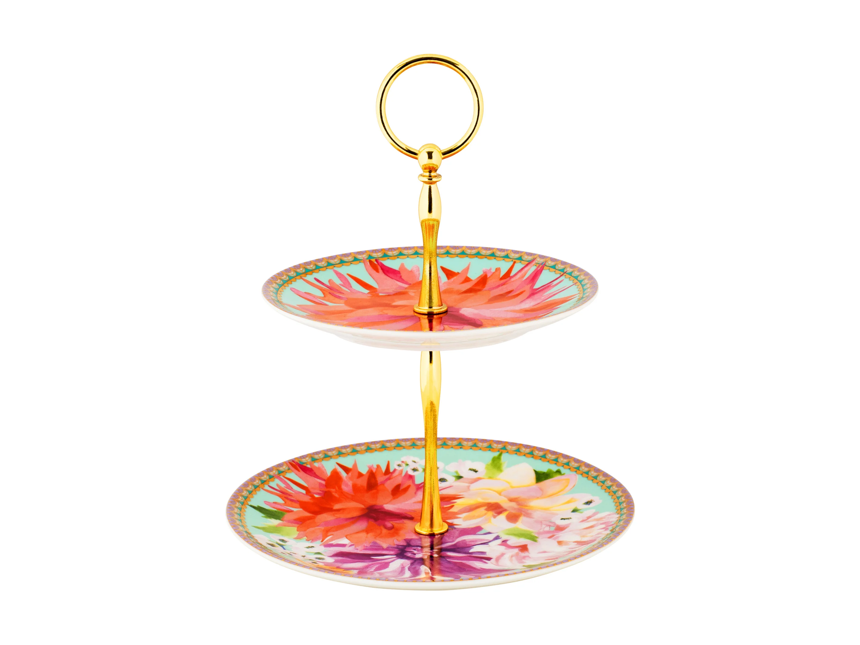 Maxwell & Williams Teas & C’S Dahlia Daze 2 Tiered Cake Stand, Sky