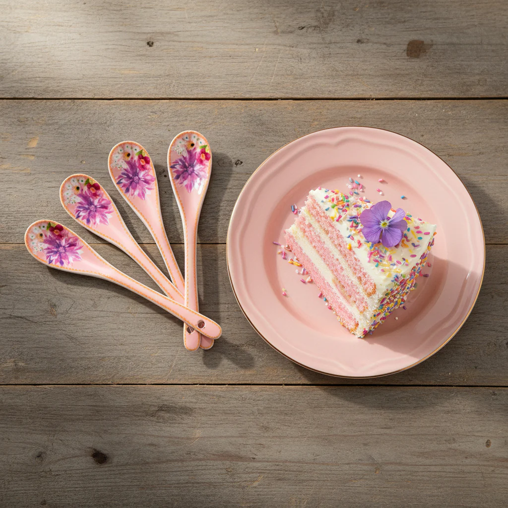 Maxwell & Williams Teas & C’S Dahlia Daze Ceramic Teaspoons, Pink (Set Of 4 ) - Image 5