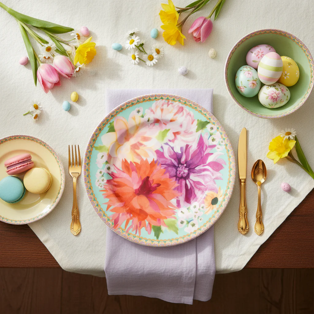 Maxwell & Williams Teas & C’S Dahlia Daze Coupe Side Plate, Sky - Image 4