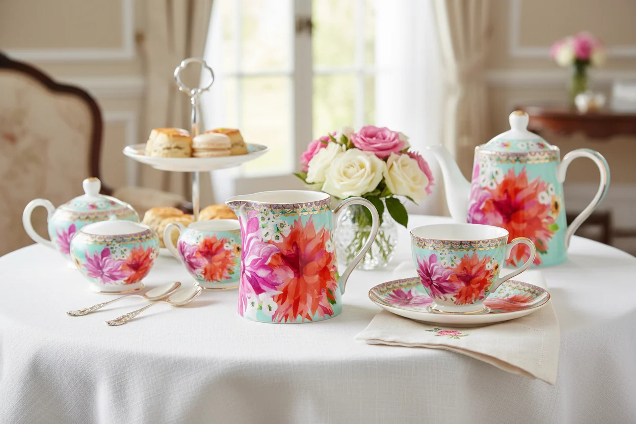 Maxwell & Williams Teas & C’S Dahlia Daze Creamer Jug, Sky - Image 5