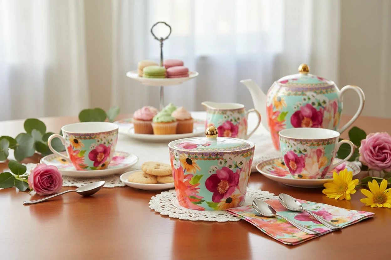 Maxwell & Williams Teas & C’S Dahlia Daze Sugar Bowl, Sky - Image 3