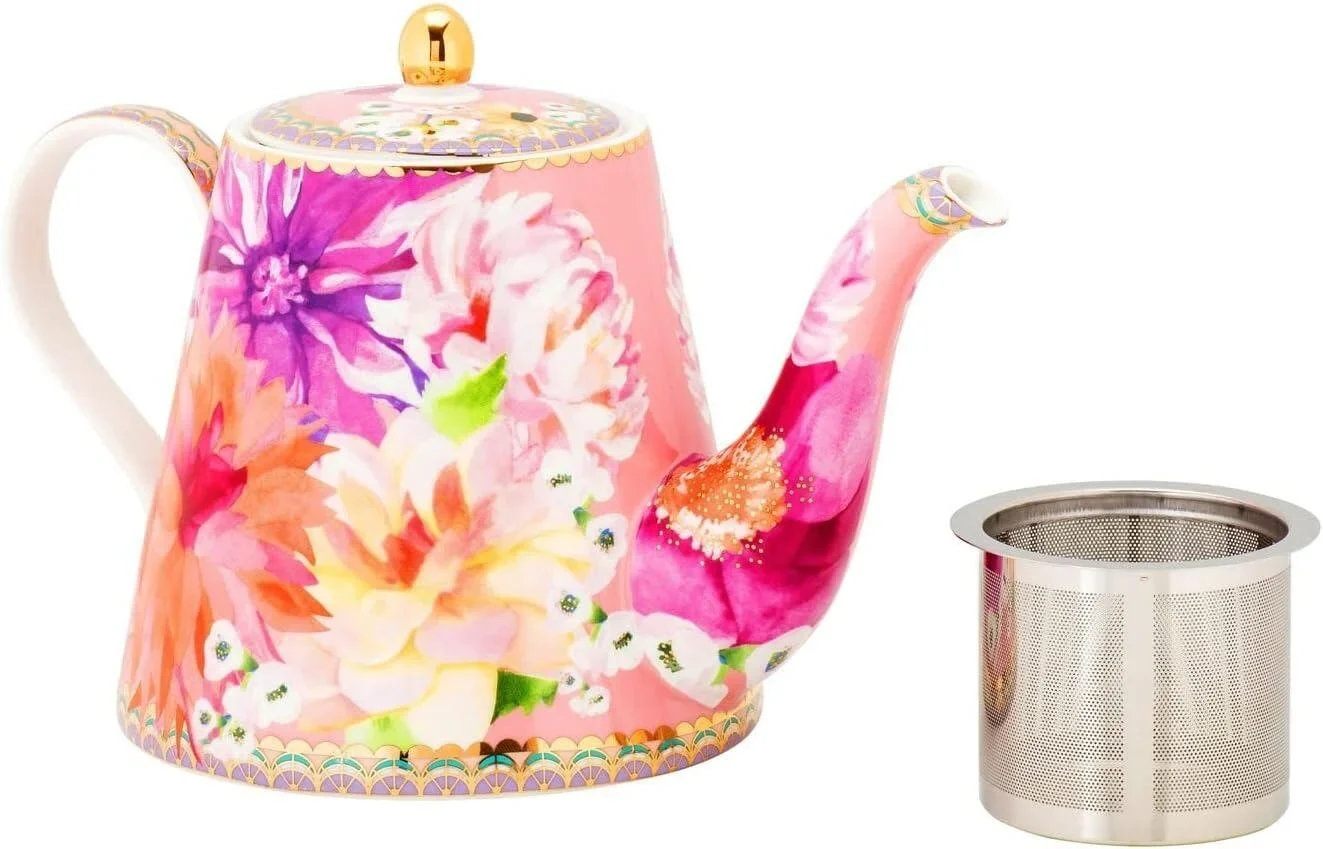 Maxwell & Williams Teas & C’S Dahlia Daze Teapot With Infuser, Pink - Image 2