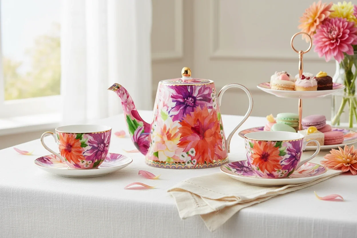 Maxwell & Williams Teas & C’S Dahlia Daze Teapot With Infuser, Pink - Image 7