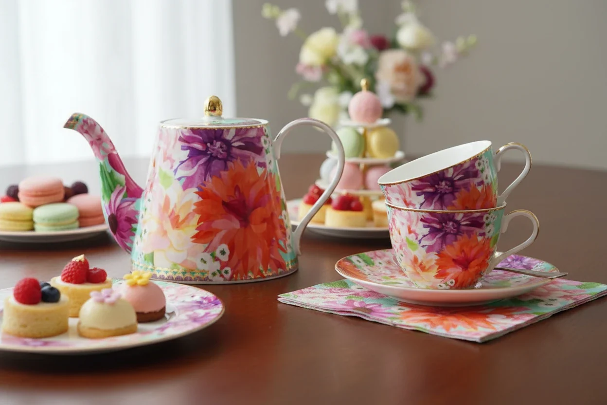 Maxwell & Williams Teas & C’S Dahlia Daze Teapot With Infuser, Sky - Image 6