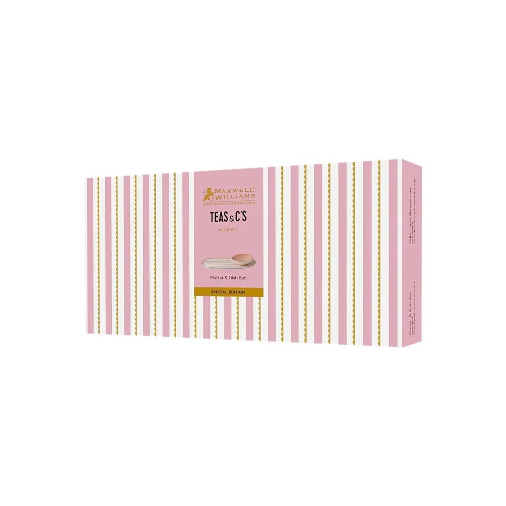 Maxwell & Williams Teas & C's Regency Platter & Dish Set, Pink - Image 7