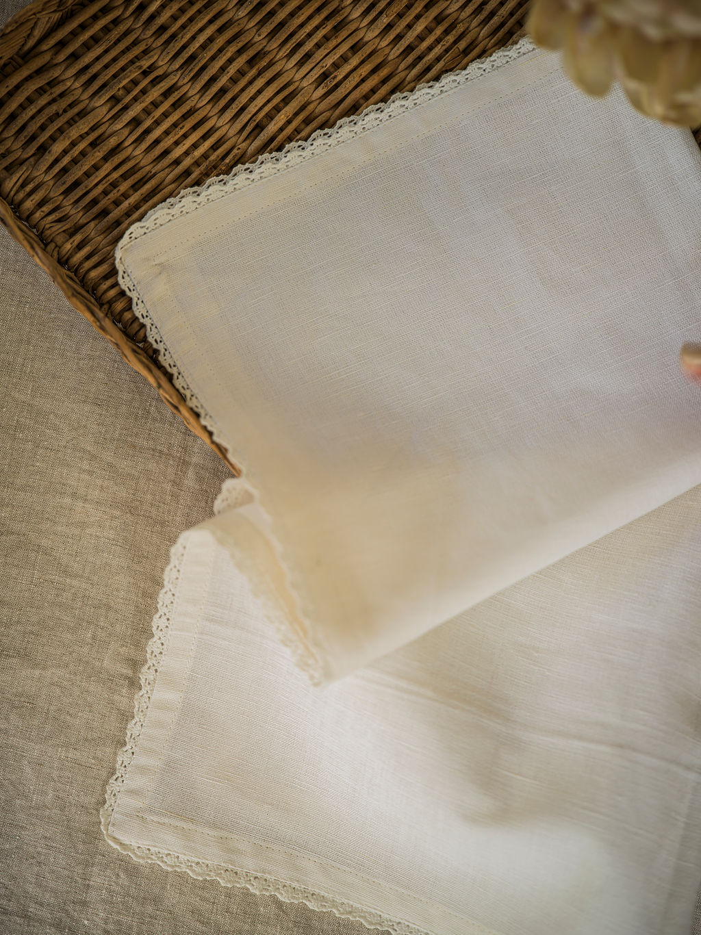 Morgan Wright Linen & Lace Napkin, White (Set of 4) - Image 3