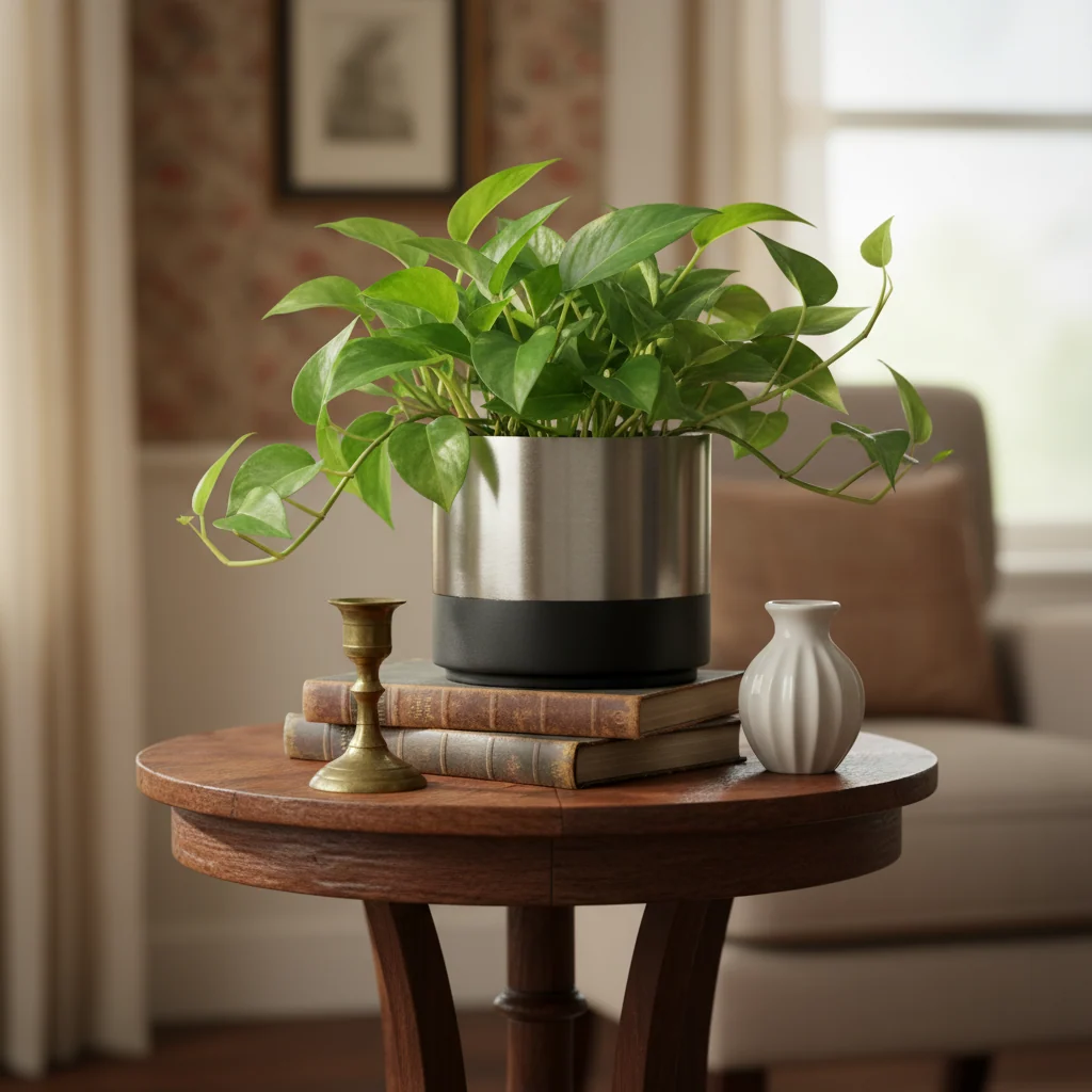 On Interior Aria Plant Pot Silver/ Black - Image 4