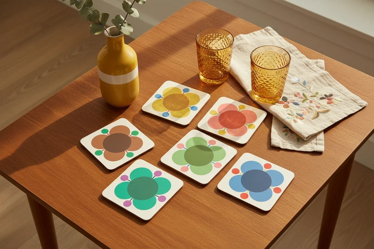 Orla Kiely Atomic Flower Coasters (Set Of 6 ) - Image 3