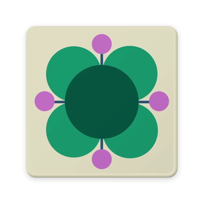 Orla Kiely Atomic Flower Coasters (Set Of 6 ) - Image 5
