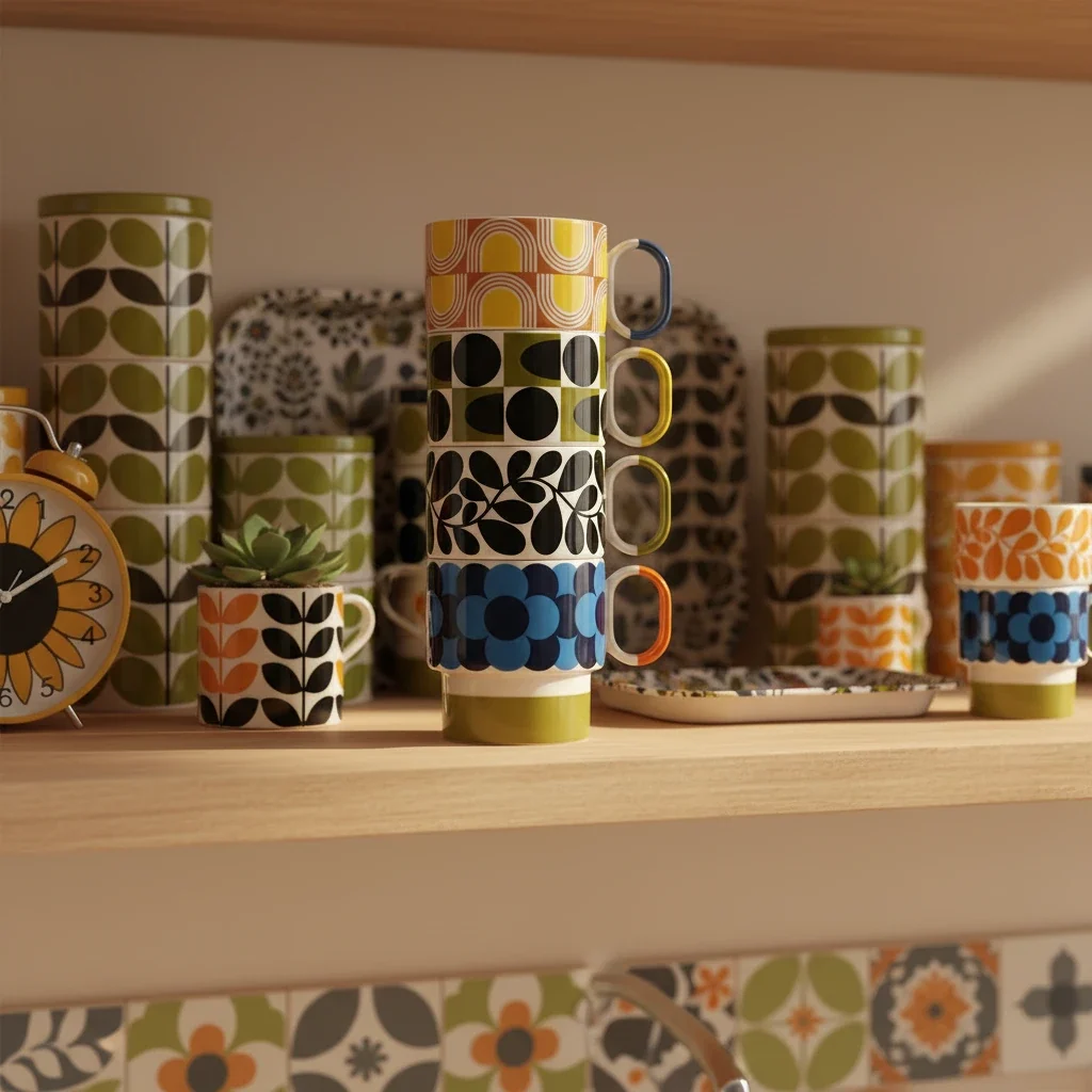 Orla Kiely Retro Stripe Stacking Mug - Image 5