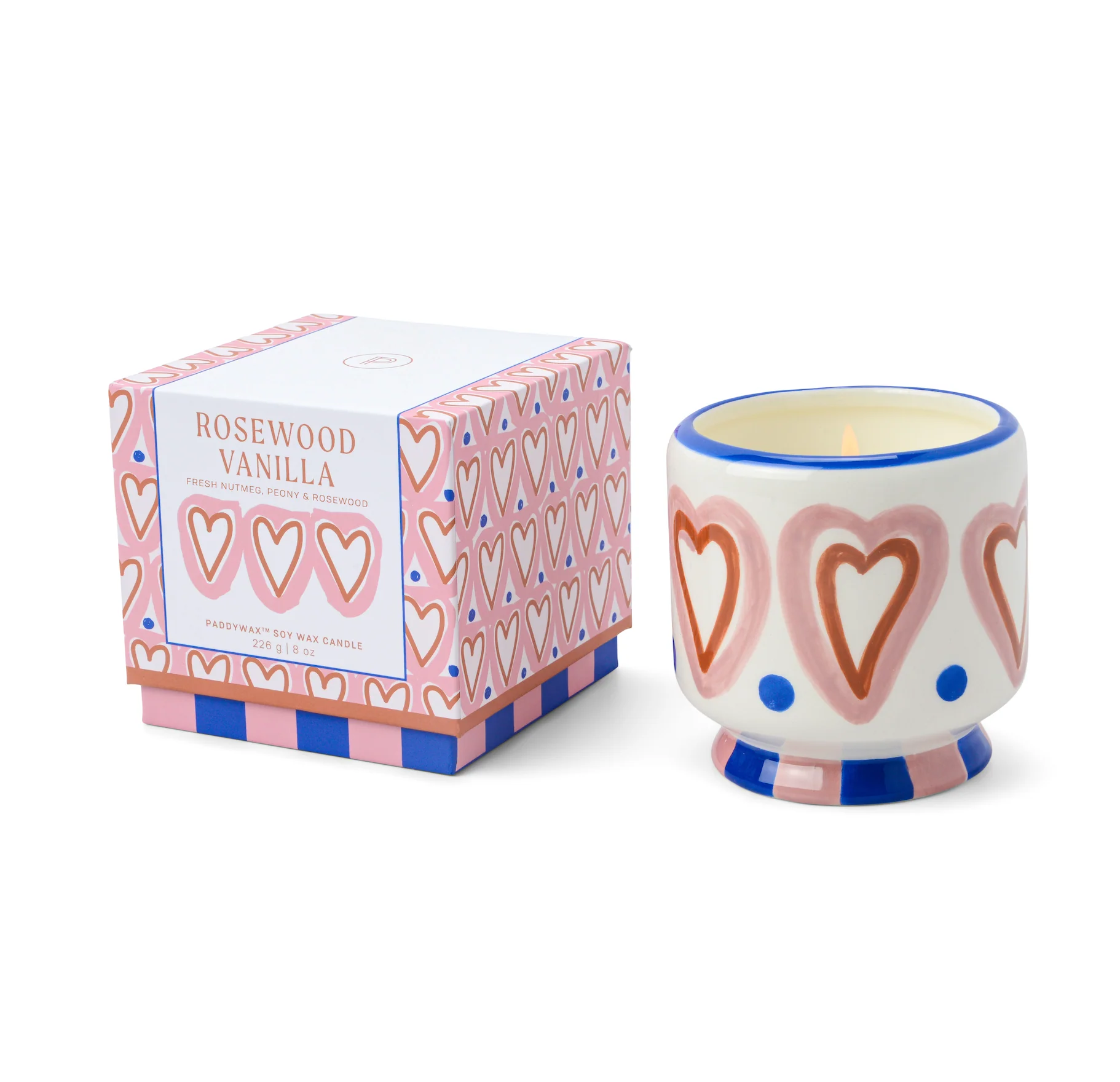 Paddywax A Dopo Hearts Ceramic Scented Candle, Rosewood & Vanilla - Image 2