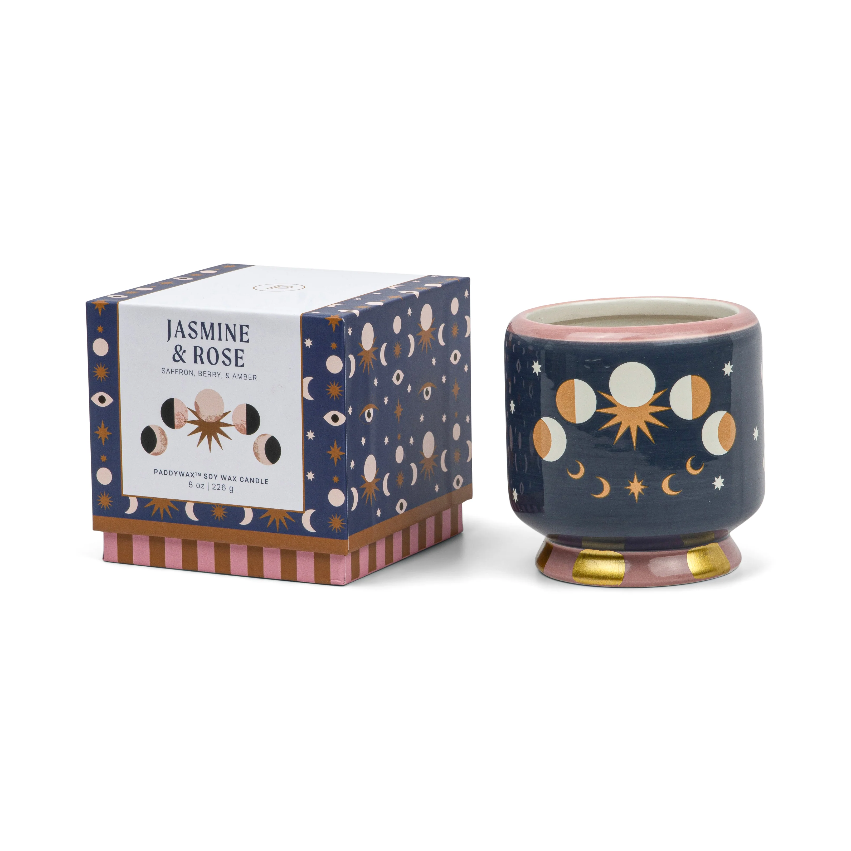 Paddywax A Dopo Moon Phases Ceramic Scented Candle, Jasmine & Rose - Image 2