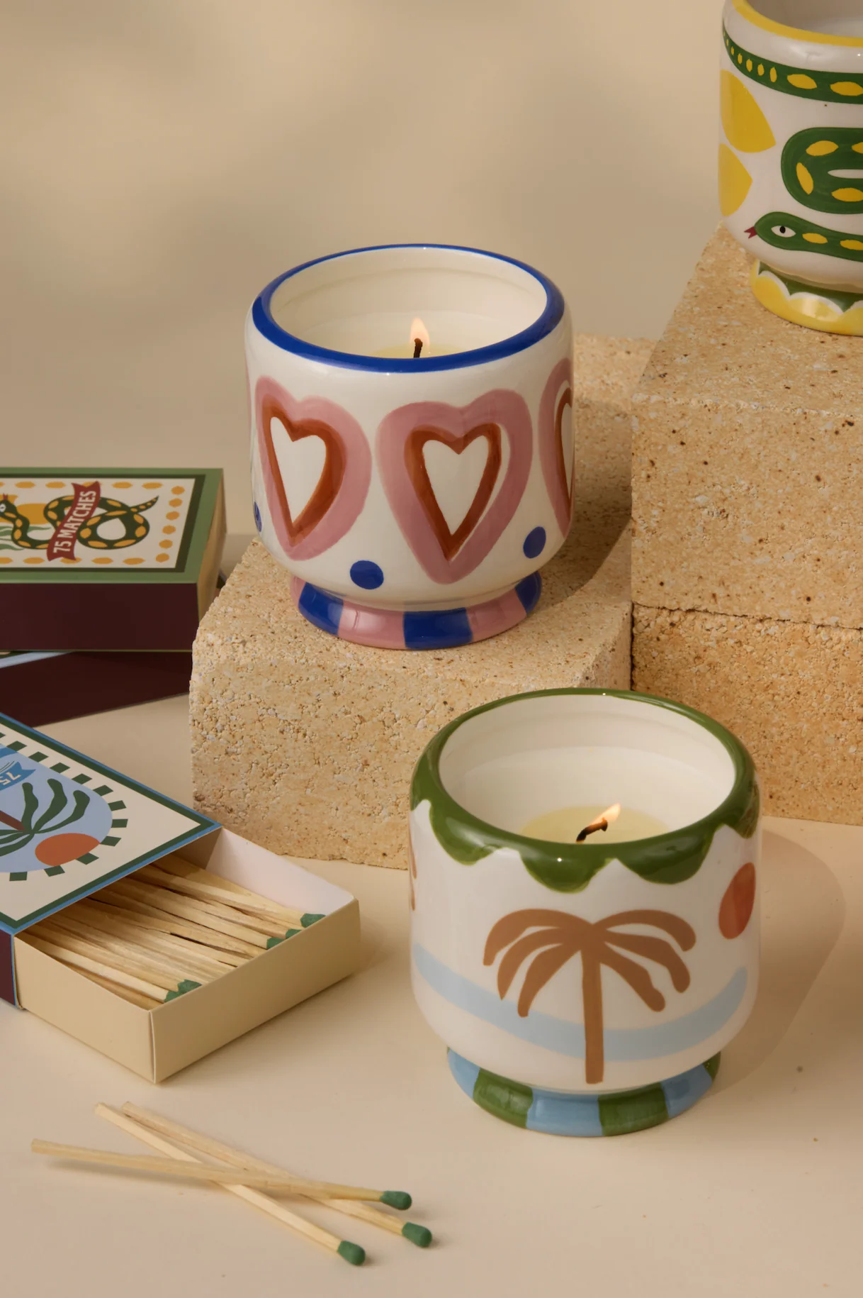 Paddywax A Dopo Palm Tree Ceramic Scented Candle, Sea Salt & Dewy Melon - Image 9