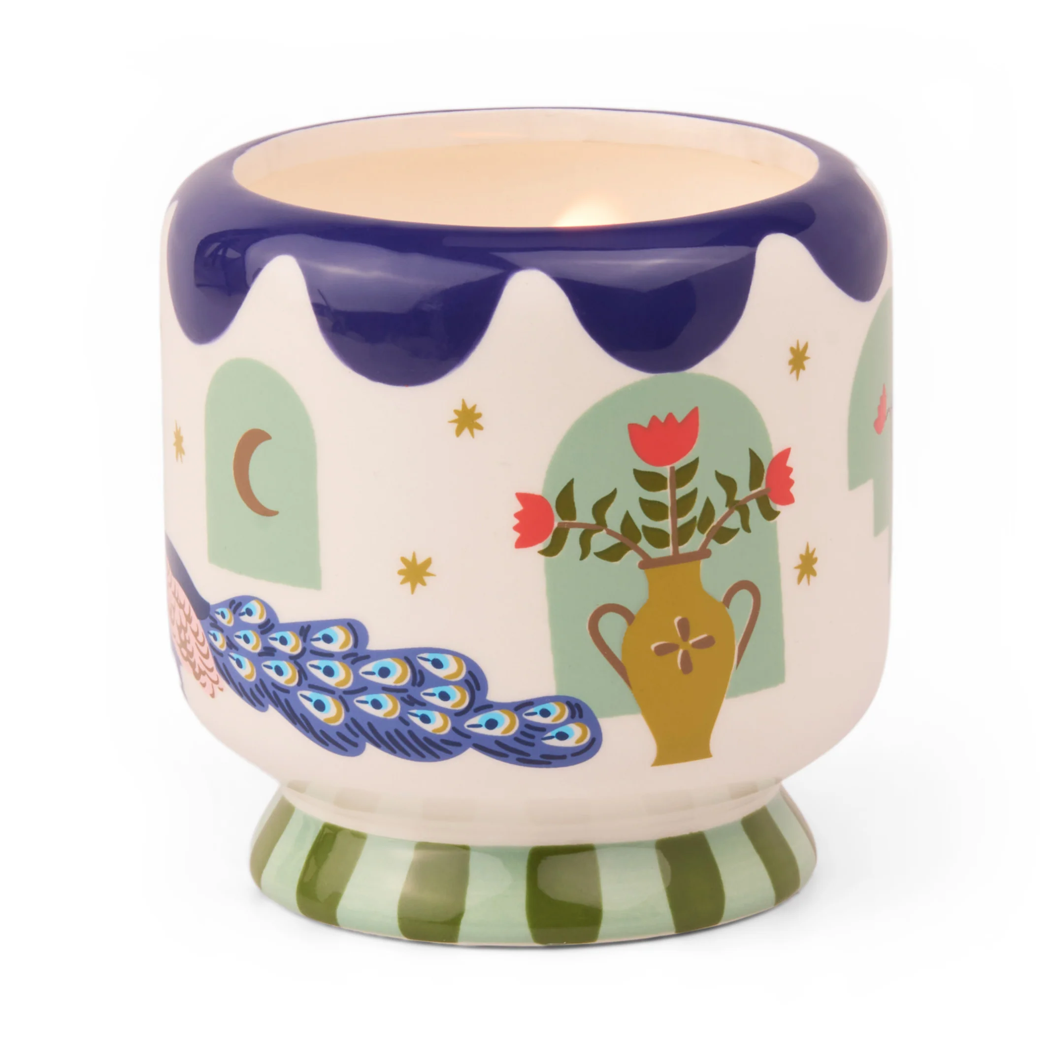 Paddywax A Dopo Peacock Ceramic Scented Candle, Misted Lime - Image 2
