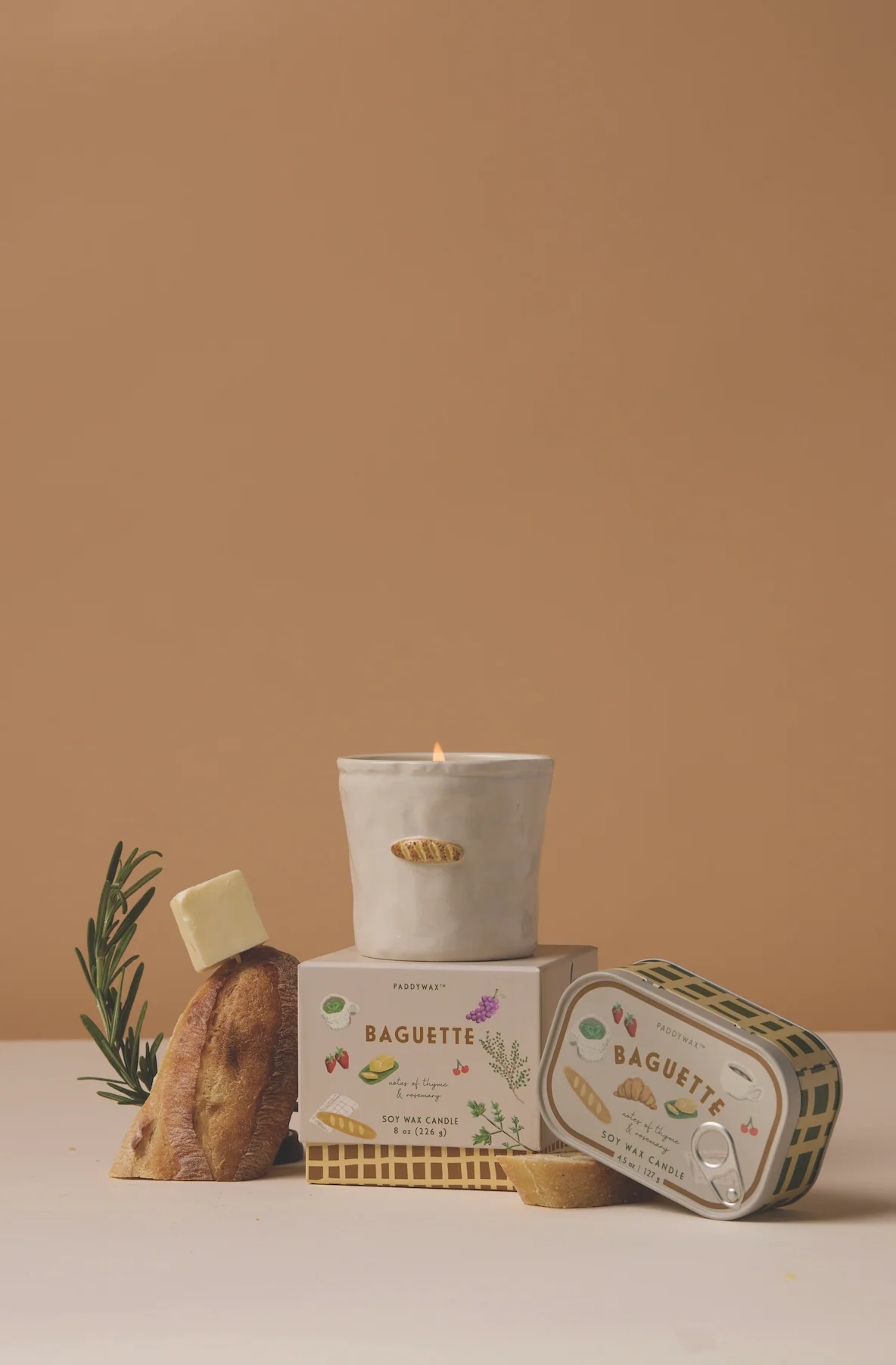 Paddywax Bistro French Baguette Tin Scented Candle, Rosemary Thyme - Image 6