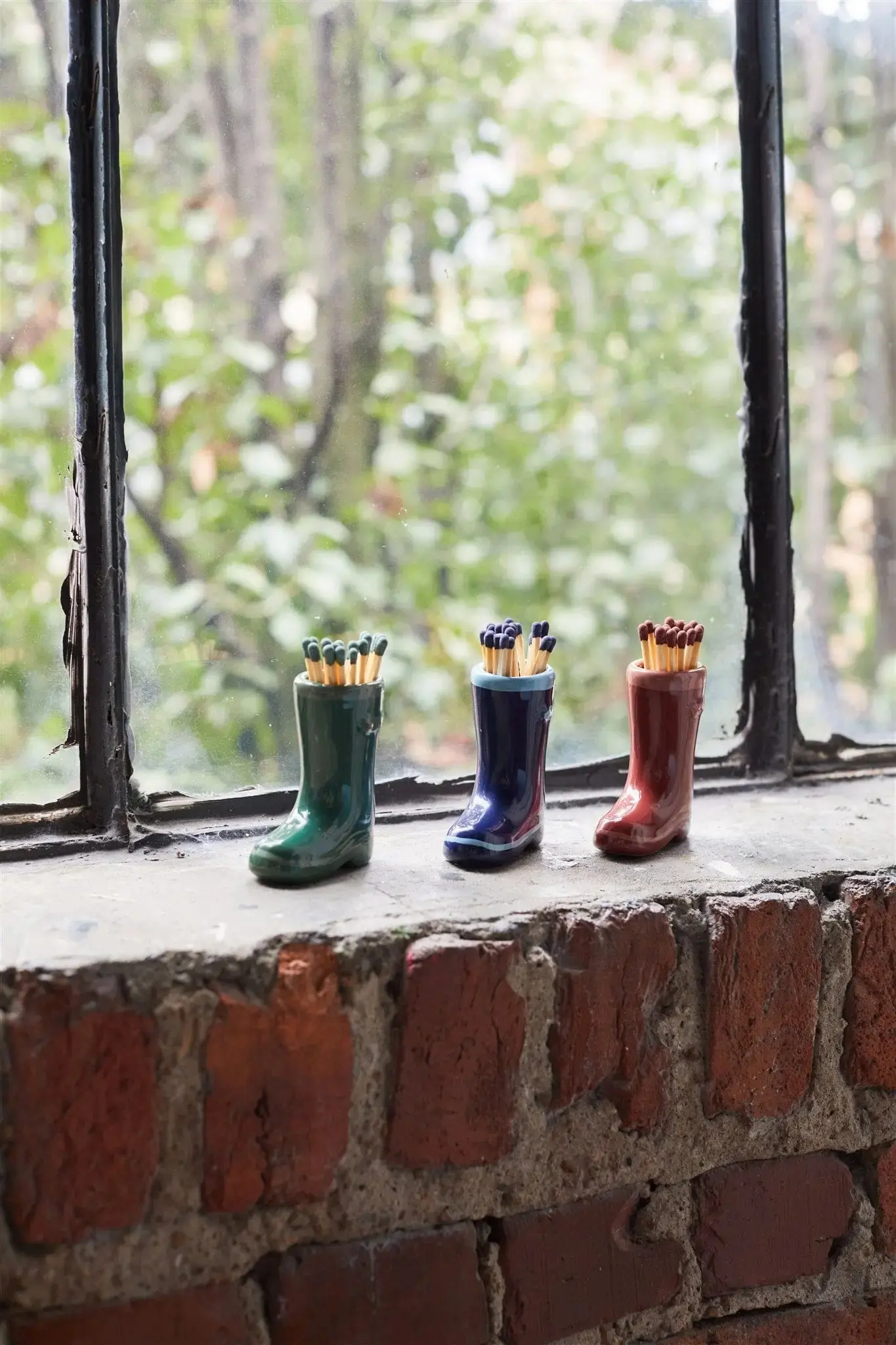 Paddywax Ceramic Wellington Boot Match Holder, Chrome - Image 3
