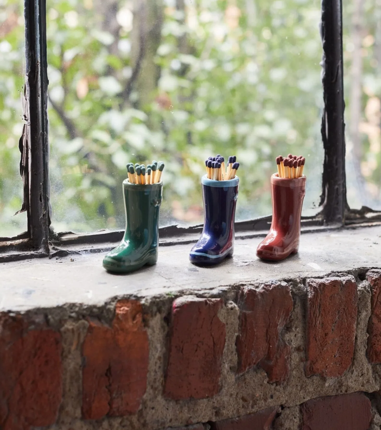 Paddywax Ceramic Wellington Boot Match Holder, Green - Image 5