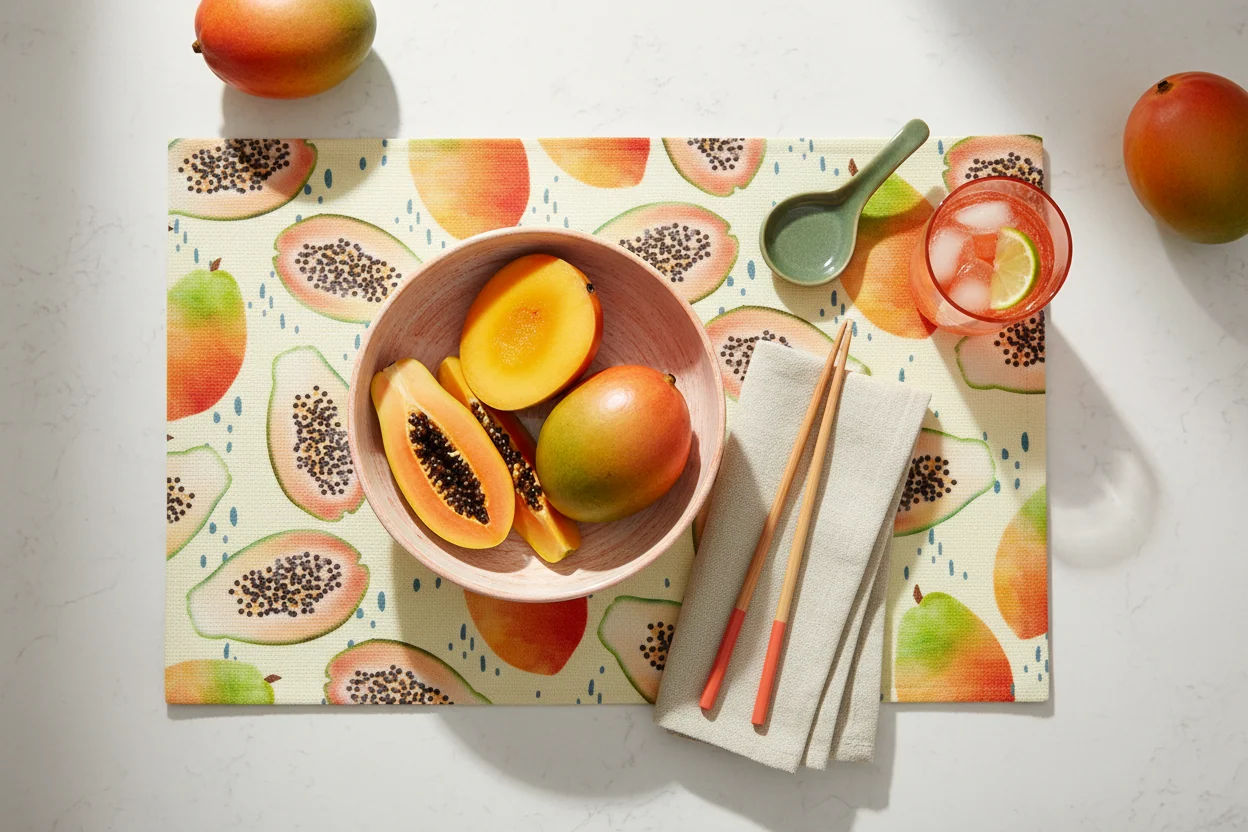 Papaya Bliss Vinyl Placemats ( Set Of 2 ) - Image 3