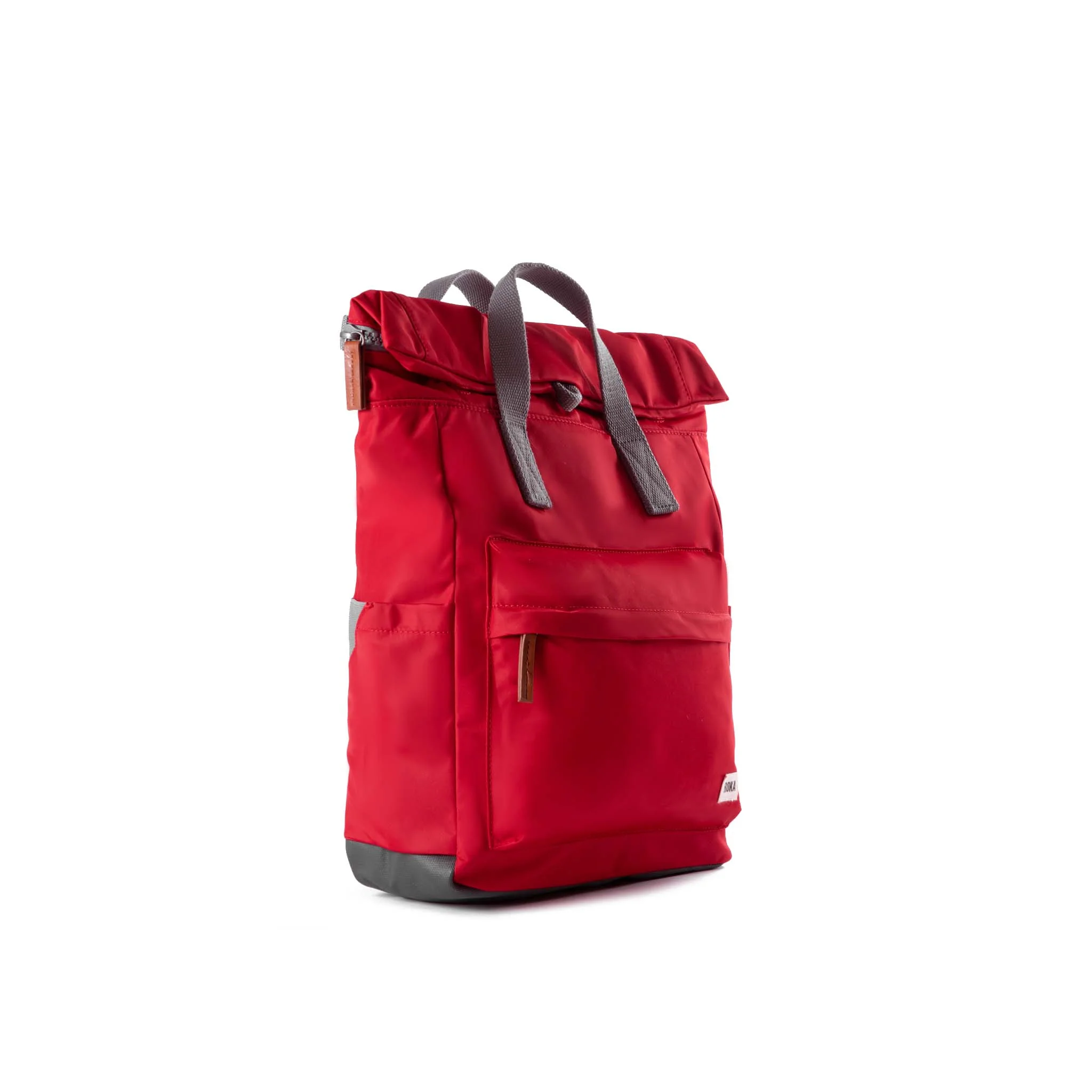 Roka London Canfield B Sustainable Nylon Rucksack, Cranberry - Image 2