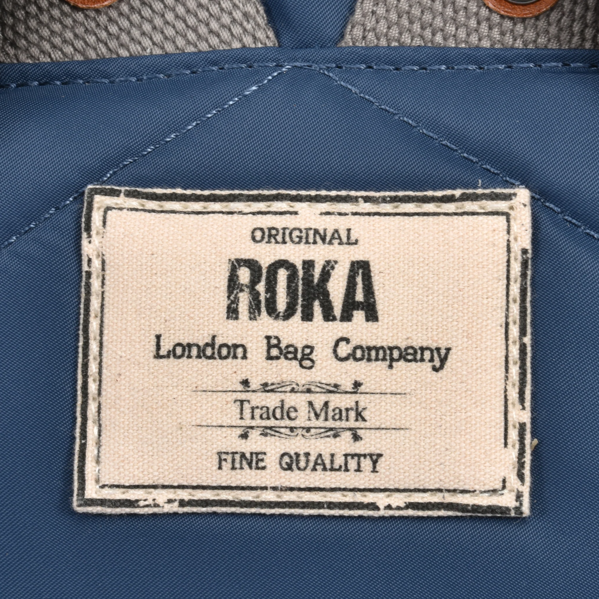 Roka London Canfield B Medium Sustainable Nylon Rucksack, Pacific - Image 7