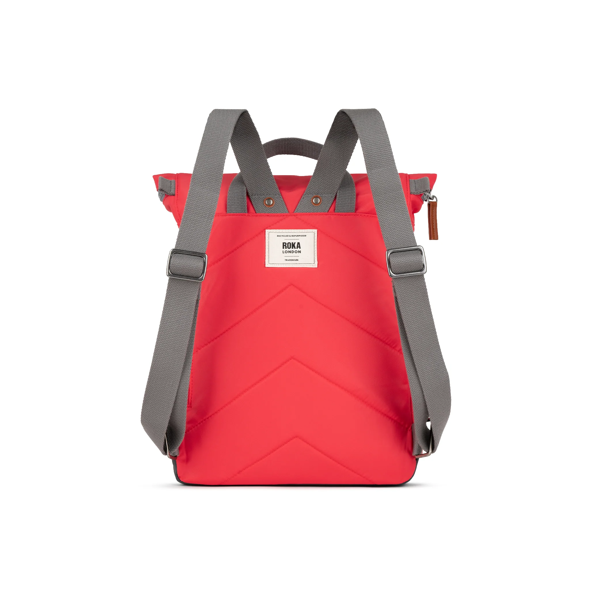 Roka London Canfield B Sustainable Nylon Rucksack, Poppy - Image 3