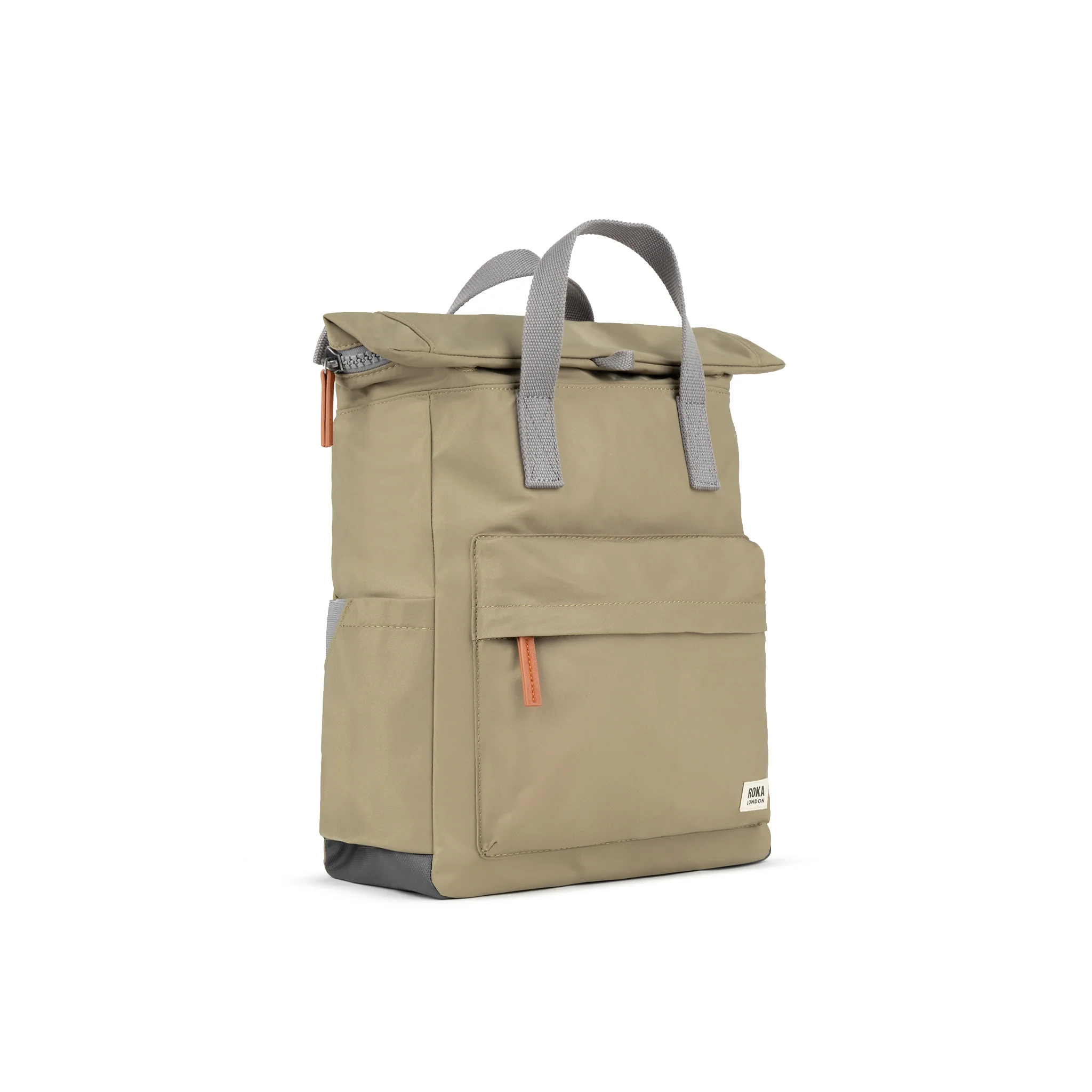 Roka London Canfield B Sustainable Nylon Rucksack, Taupe - Image 2